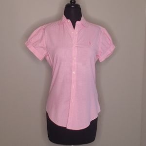 Ralph Lauren Sport Pink Gingham Blouse